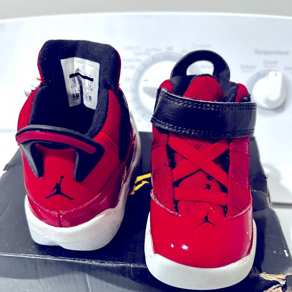 Nike Air Jordan 6 Rings TD Bred Shoes Red Black White 323420-601 AJ Toddler 7C